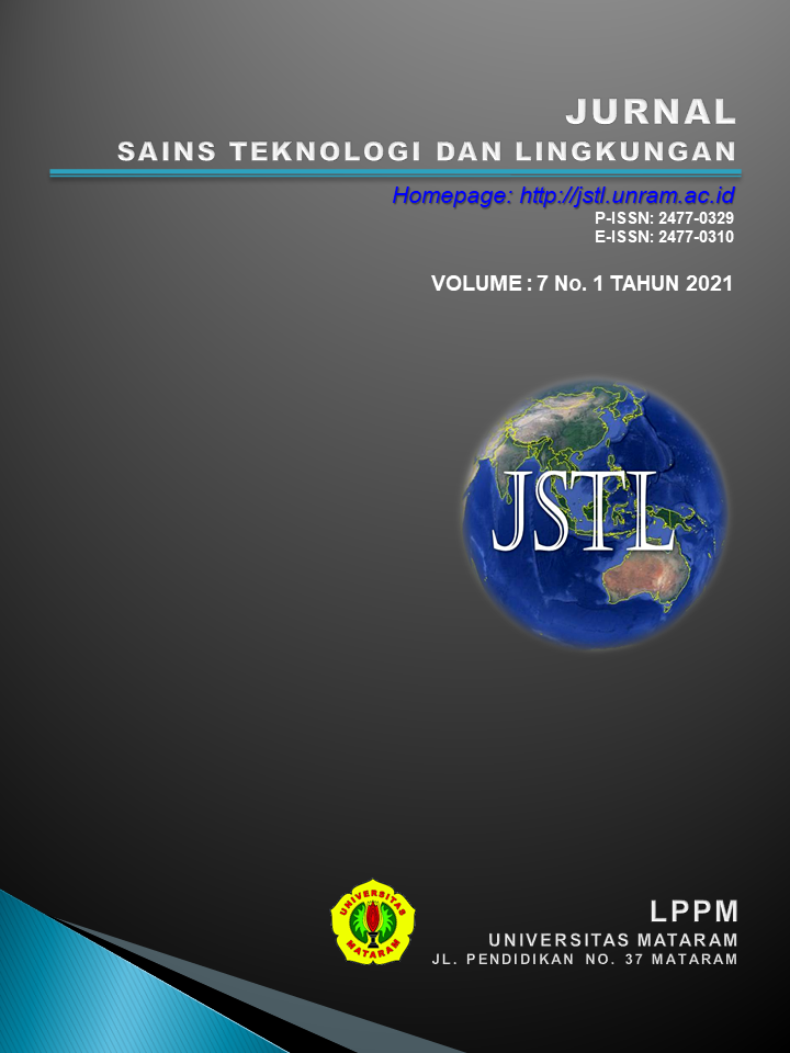 					View Vol. 7 No. 1 (2021): JURNAL SAINS TEKNOLOGI & LINGKUNGAN
				