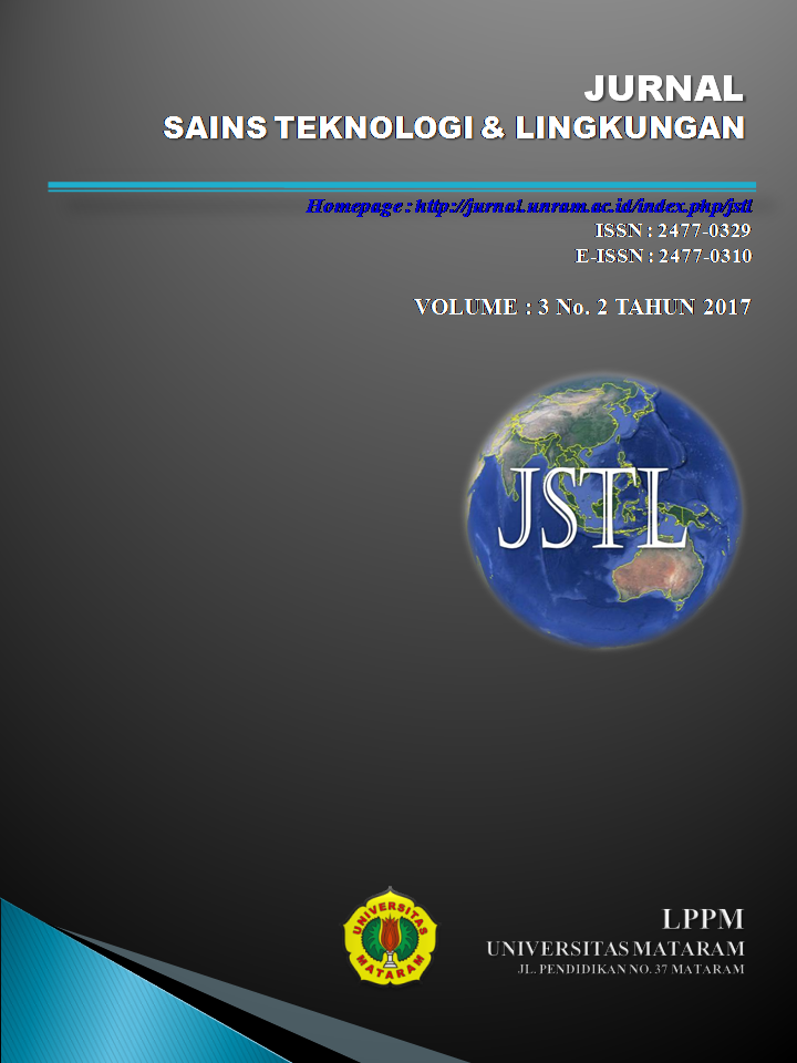 					View Vol. 3 No. 2 (2017): Jurnal Sains Teknologi & Lingkungan
				